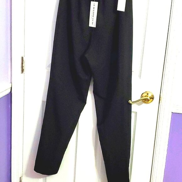 Caroline Rose Black Straight Leg Minimalist Classic Pull On Pants - Picture 2 of 9